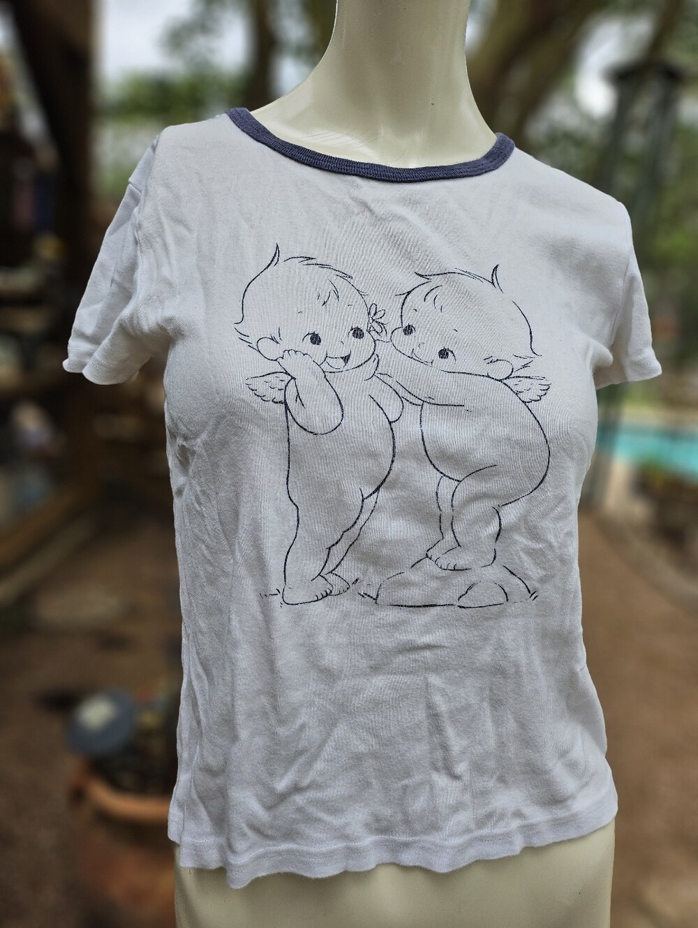 John Galt White Ringer T-Shirt Cherub Babies Size Small